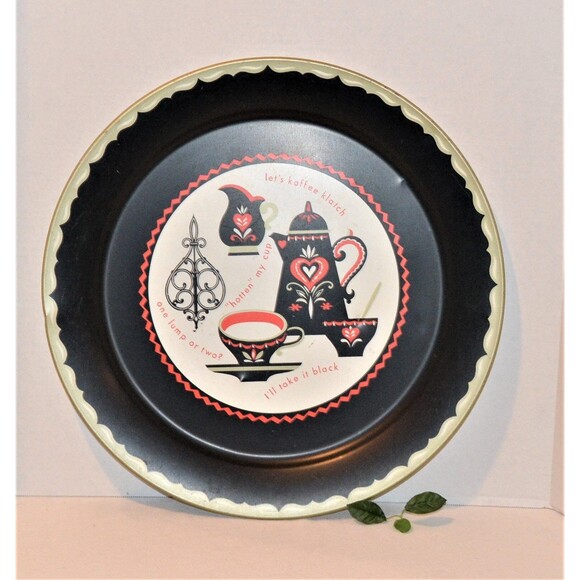 Vintage Black Tray Grand Kaffee Klatch - Picture 1 of 4